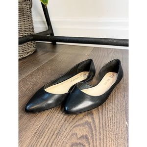 Nine West Black Leather Flats, Size 10M